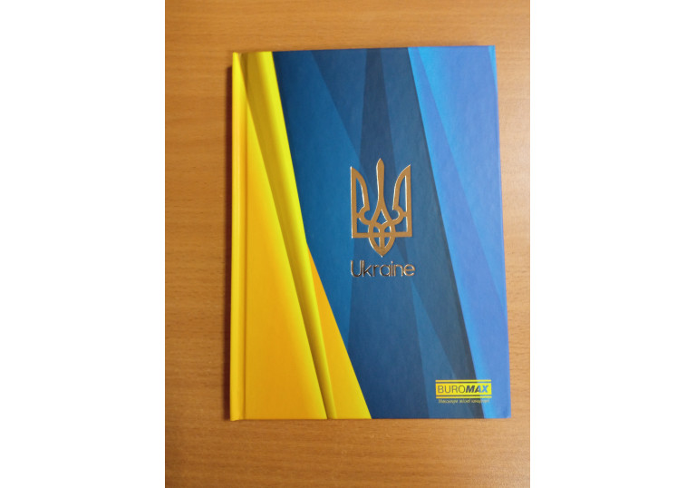 Блокнот А5 96арк BUROMAX UKRAINE, кл., тв. обкл., глян. лам., синій електрикBM.24511101-45