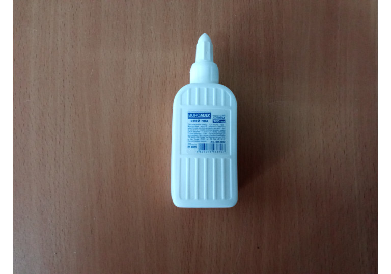 Клей ПВА з суперковпачком 100г JOBMAX Buromax ВМ-4852 Клей ПВА з суперковпачком 100г JOBMAX Buromax ВМ-4852