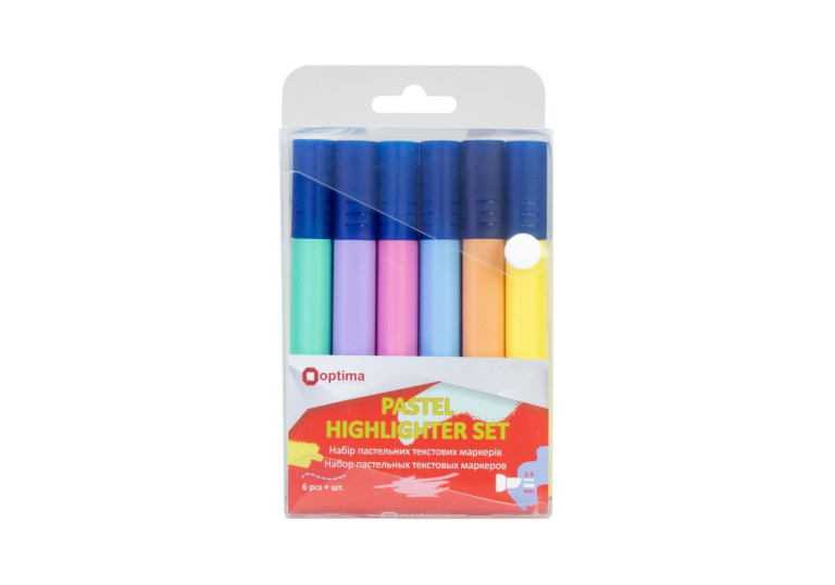 Набір маркерів текстових Optima пастель15831 6шт. Набір маркерів текстових Optima пастель15831 6шт.