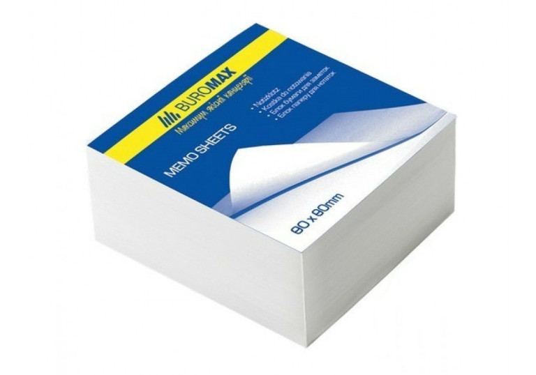 Папір для записів 80х80мм 300арк не клеєний білий Папір для записів 80х80мм 300арк не клеєний білий