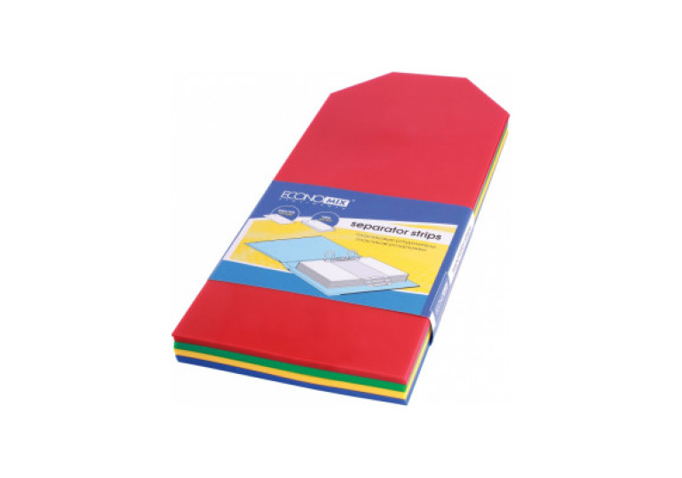 Розділювач 240*105мм Economix, пластик, кольоровий, 100 шт.E30810